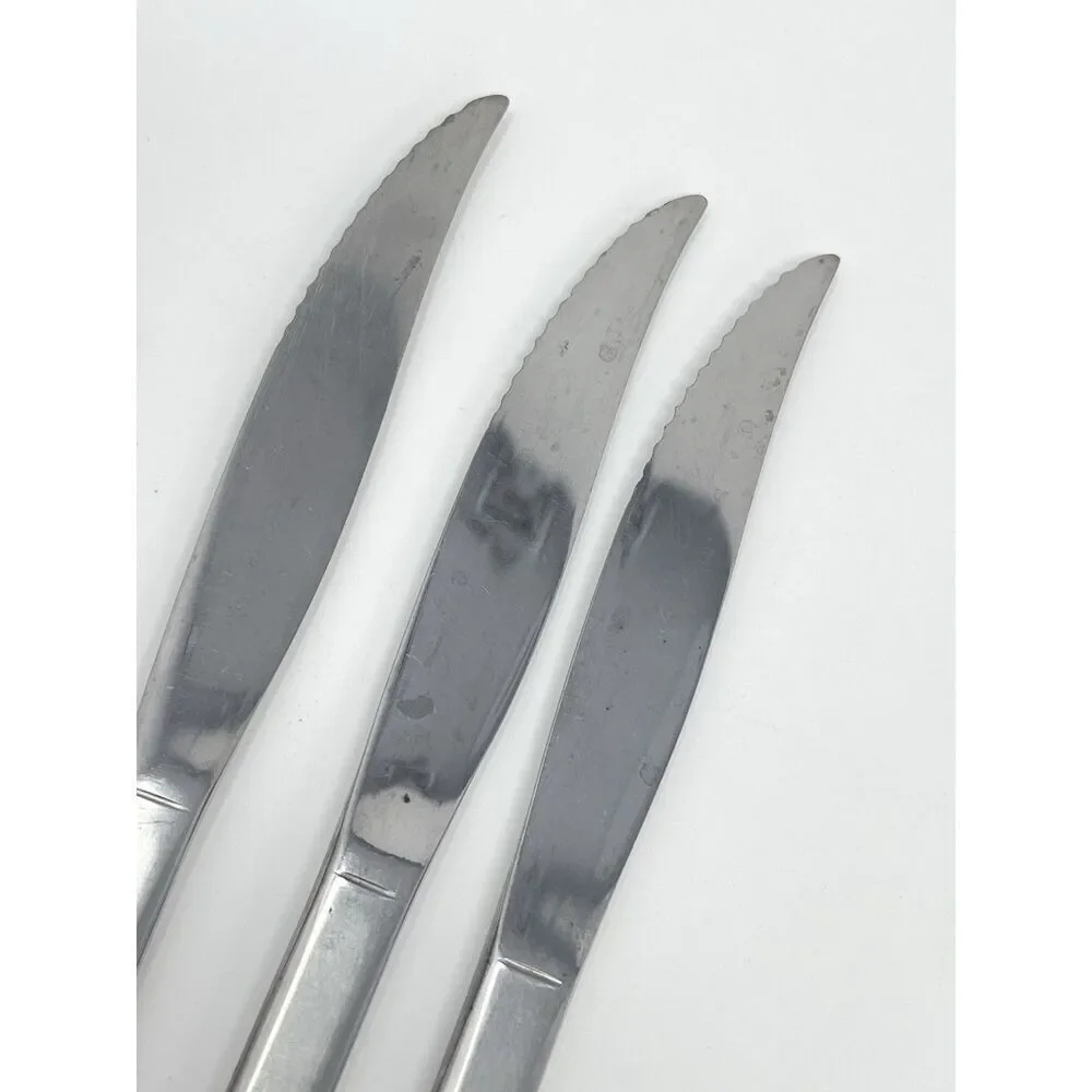 Oneida Community Patrick Henry Solid Handle Serrated Steak Knives 8.5” Set Of 3